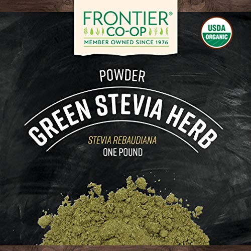 Frontier Co-op Stevia Powder bulk pack sealed lid preserves freshness.