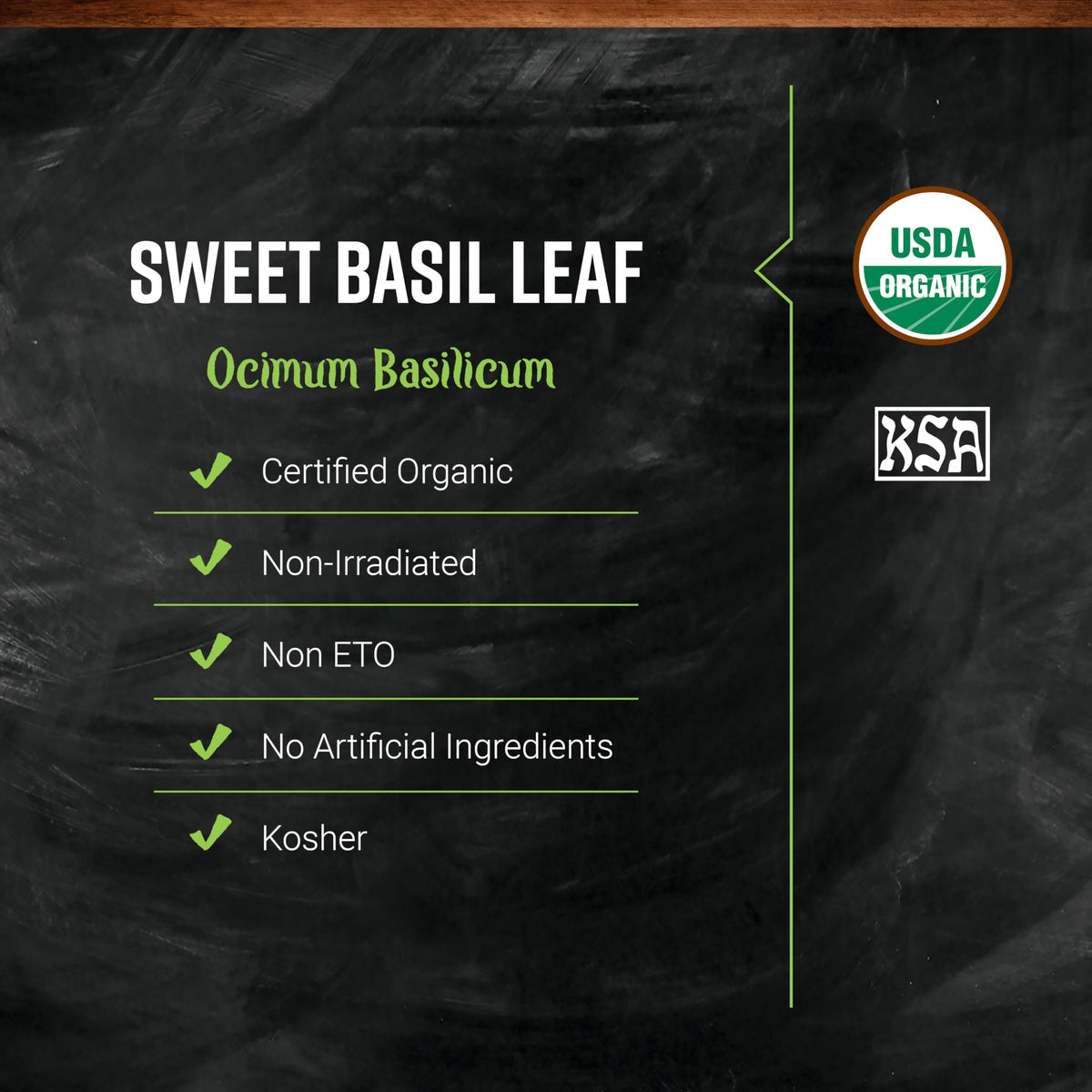 Frontier Co-op Sweet Basil Leaf origin from Egypt, sustainably sourced.