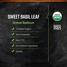 Frontier Co-op Sweet Basil Leaf origin from Egypt, sustainably sourced.