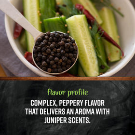Frontier Co-op Tellicherry peppercorns stored in pantry for everyday use