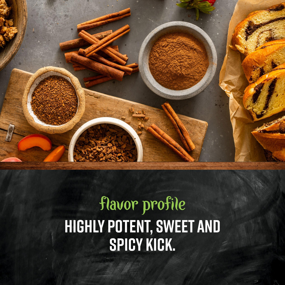 Frontier Co-op Organic cinnamon contributes to room scenting with a spicy, inviting aroma.