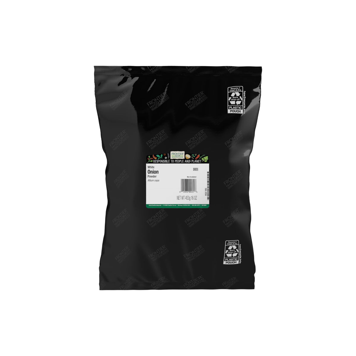 Frontier Co-op White Onion Powder bottle shows versatile flavor booster for soups