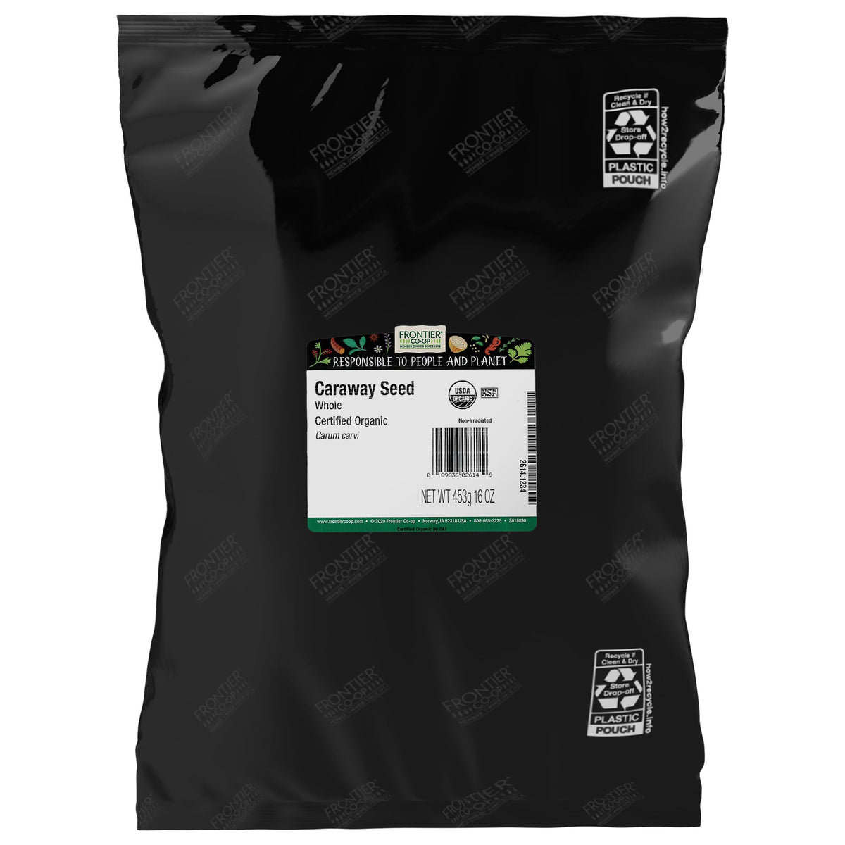 Frontier Co-op whole caraway seed in bulk bag ideal for baking and seasoning.
