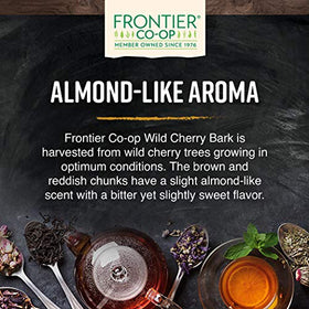 US-grown Frontier Co-op Wild Cherry Bark label highlights purity.