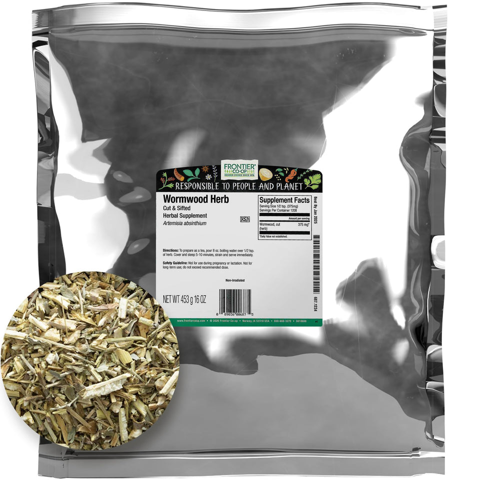 Frontier Co-op Wormwood herb bulk bag ready for tea and tinctures
