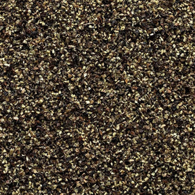 Frontier Co-op Black Pepper dispensing jar shows coarse grind for quick seasoning at the table.