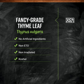 Frontier Co-op thyme leaf closeup aroma highlights warm, pungent notes.