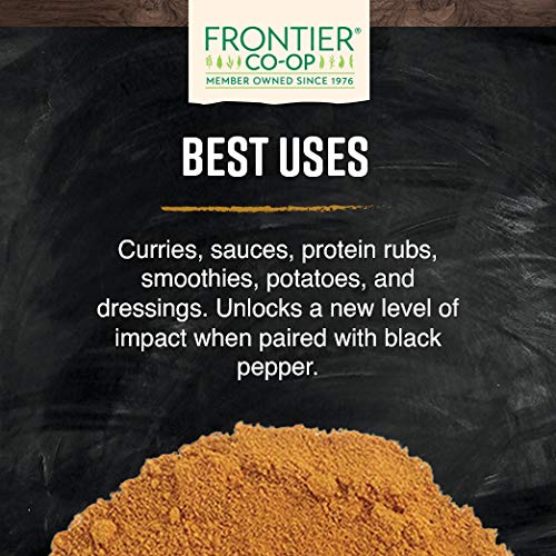 Frontier Co-op turmeric powder add golden color to dishes and sauces