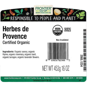 Frontier Co-op Herbes de Provence spice mix display highlighting versatile flavor