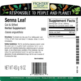 Frontier Senna Leaf 1 lb bulk bag ready for DIY preparations