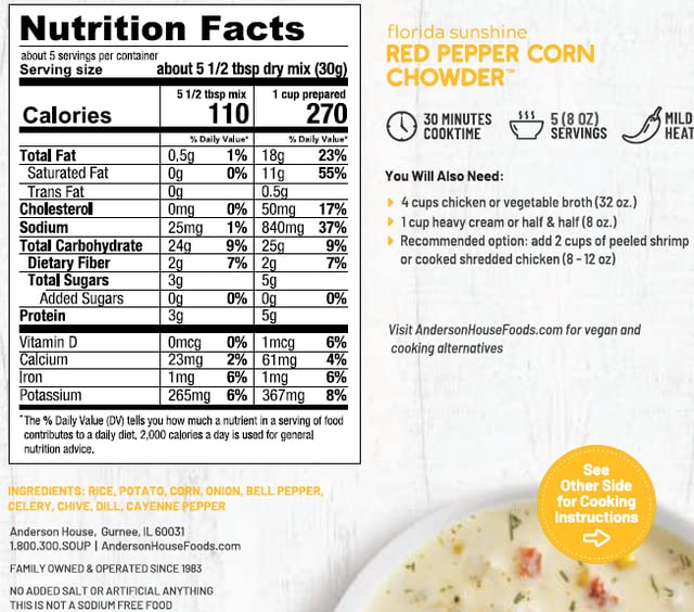 Frontier Soups Florida Sunshine Red Pepper Corn close-up highlighting vibrant ingredients for flavor.
