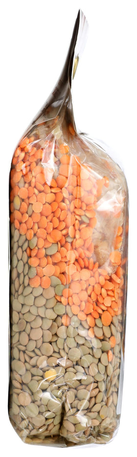 Frontier Soups ingredient spread emphasizes green and red lentils.