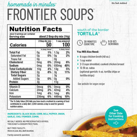 Frontier Soups South of the Border Tortilla Soup prepared bowl ready in minutes for family dinner