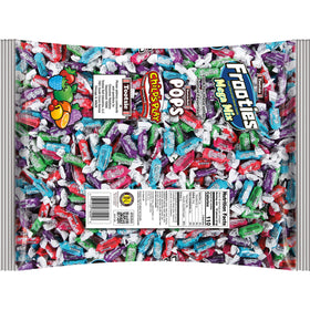Close-up of Frooties Mega Mix candies highlights five flavors for vibrant snacking.