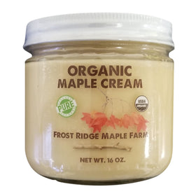Frost Ridge Maple Farm maple cream bottle shows smooth texture and rich aroma for breakfast.