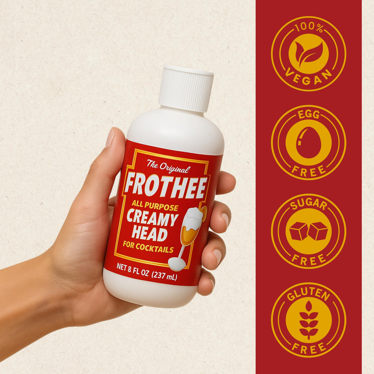 FROTHEE bar-quality foam elevates any shaken drink.