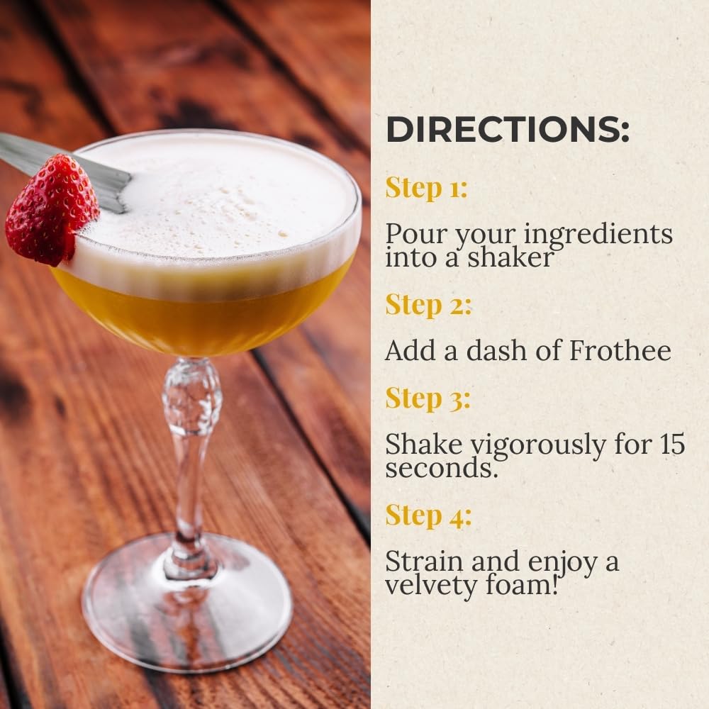 FROTHEE shake-and-pour bottle delivers quick, controlled foam.