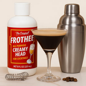 FROTHEE vegan egg-free gluten-free foam ideal for plant-based drinks.