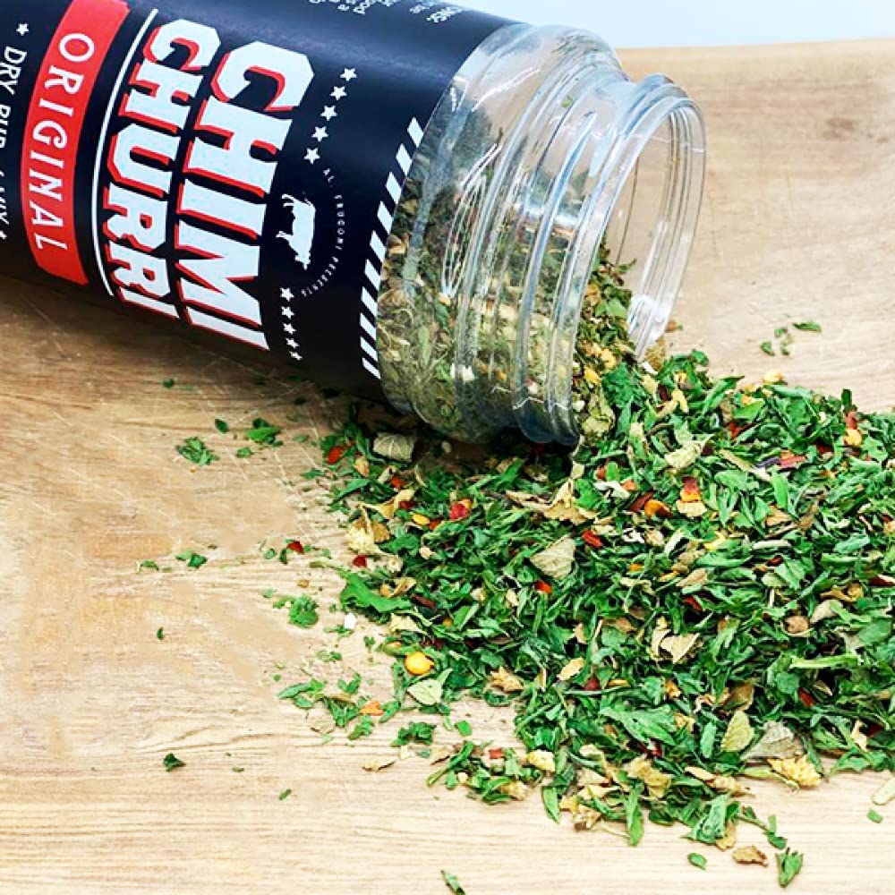Frugoni Chimichurri Original bottle back with ingredients list.