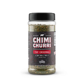 Frugoni Chimichurri Original bottle front showing herb-forward blend for sauces and marinades.