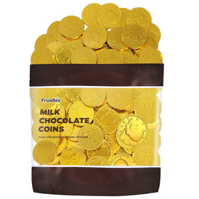 Fruidles Belgian chocolate coins in a soft pouch for easy sharing.