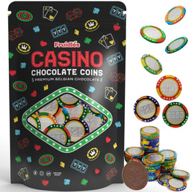 Fruidles Belgian milk chocolate coins foil-wrapped, ideal for candy buffets