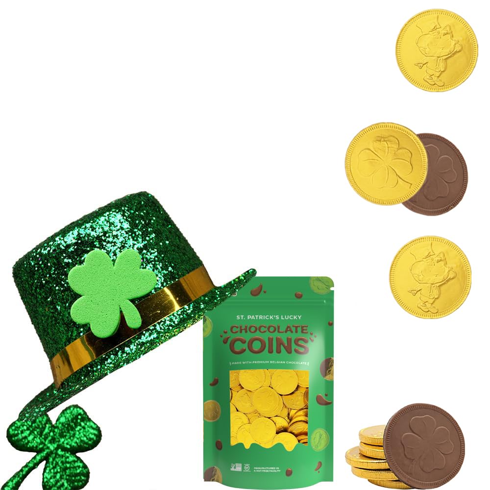 Fruidles St Patrick's display featuring foil-wrapped coins for festive visuals