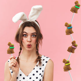Fruidles colorful Easter eggs lollipops attract kids with bright appeal.