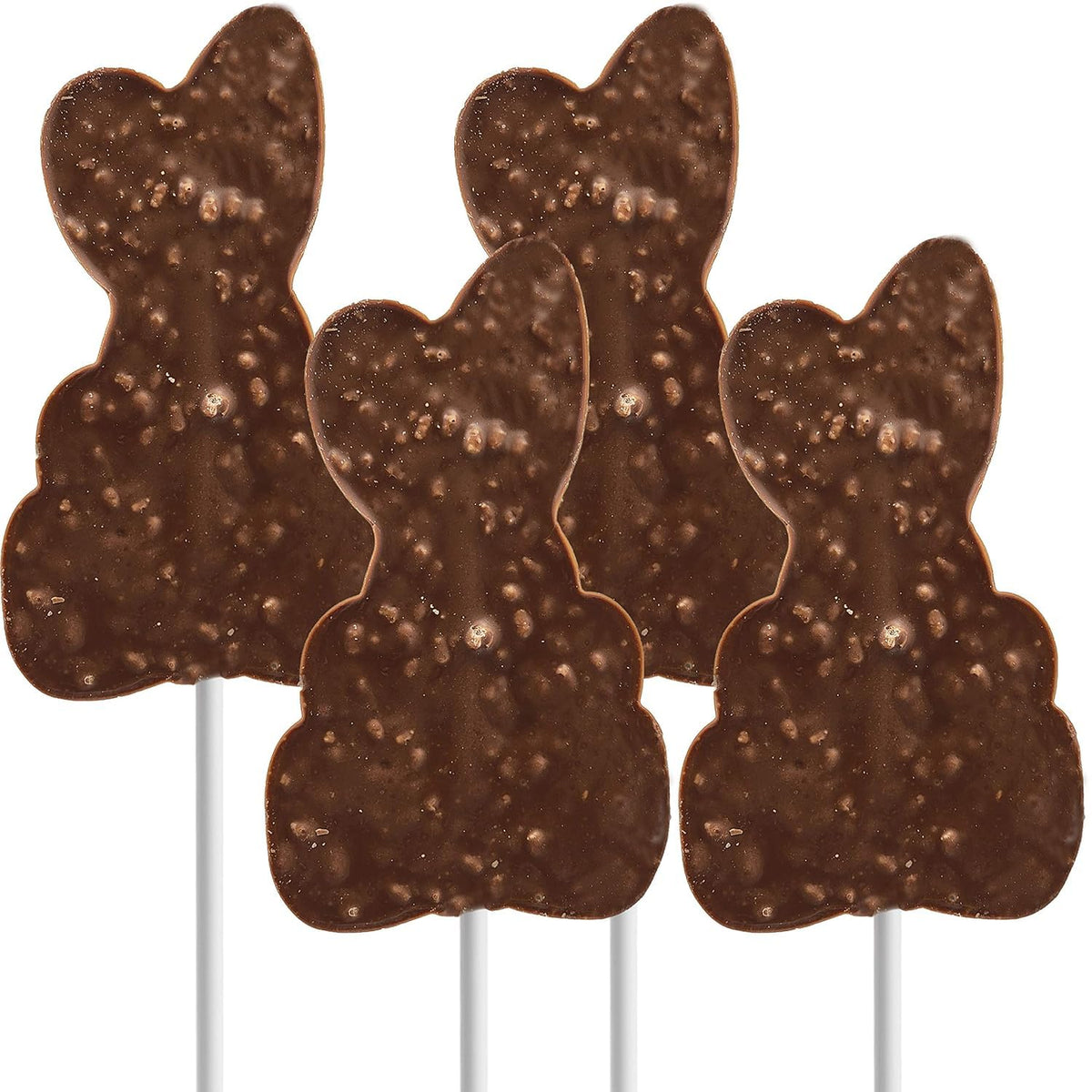 Fruidles decorated Easter bunny big chocolate lollipop back view—ideal for giveaways and celebrations.