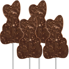 Fruidles decorated Easter bunny big chocolate lollipop back view—ideal for giveaways and celebrations.