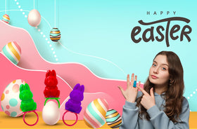 Fruidles Easter Bunny Candy Rings close-up wrapped individually for freshness.