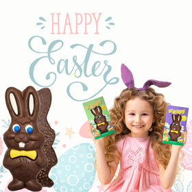 Fruidles milk chocolate bunny wrapped for easy goody bags and party favors.