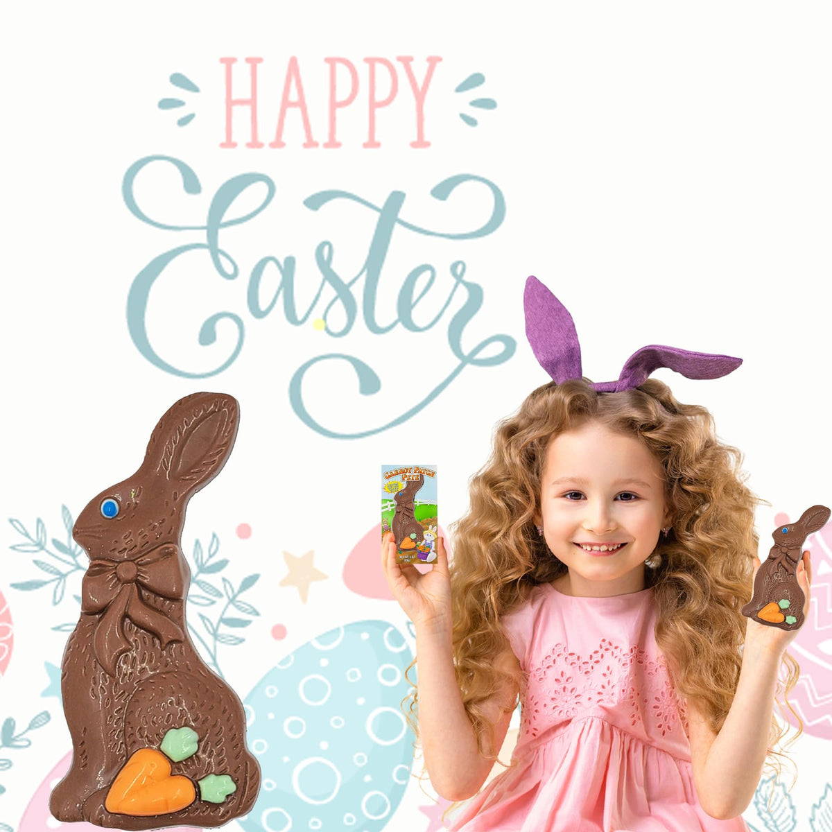 Fruidles Easter Bunny milk chocolate decorated 2-pack ideal for gifts