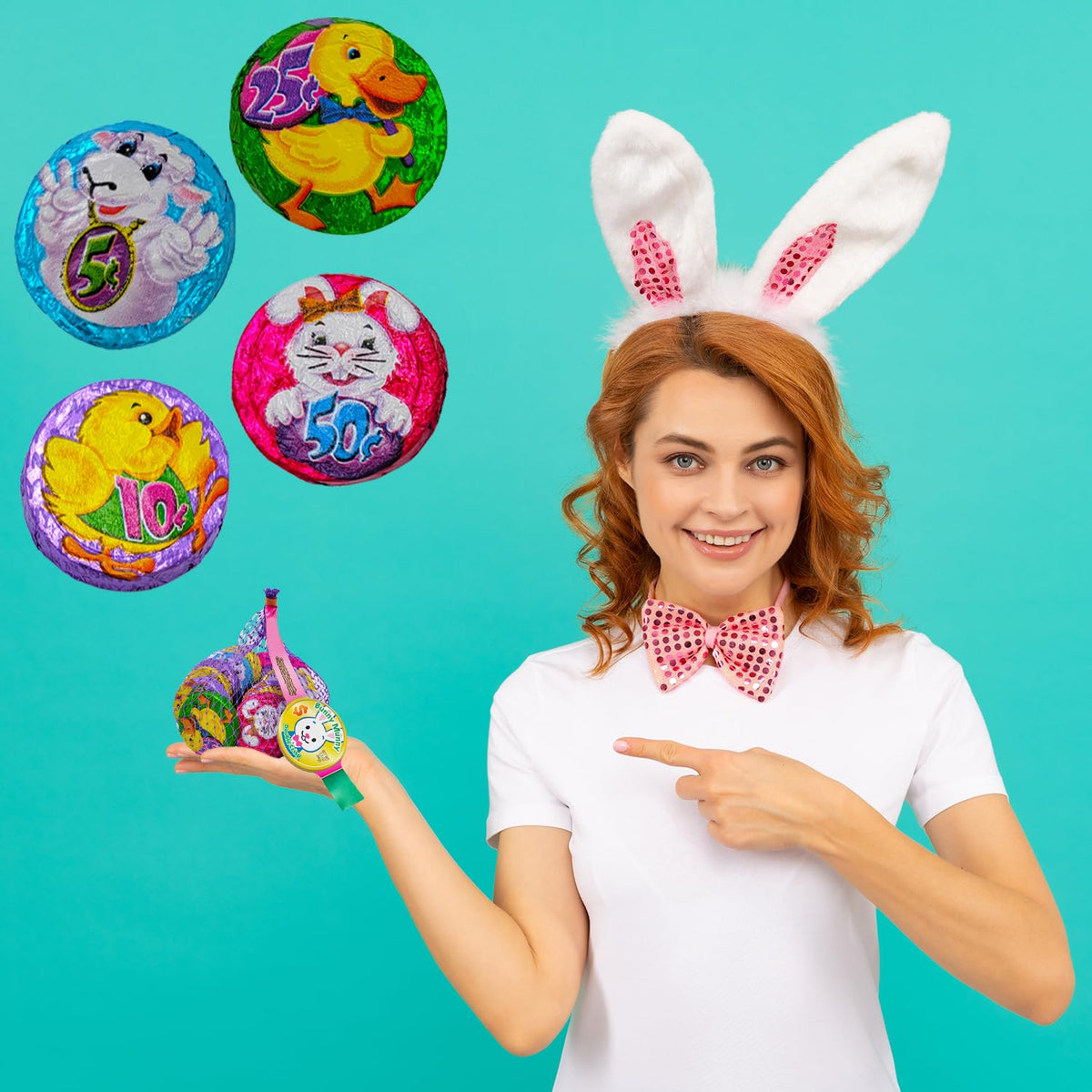 Fruidles Easter coins in assorted bags, ready for events and care packages