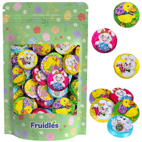 Fruidles Easter Double Crisp Bunny Munny Milk Chocolate coin close-up for gifting