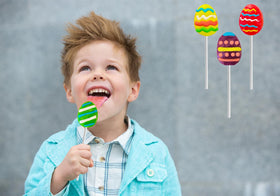 Fruidles Easter Egg Lollipops used as party favors