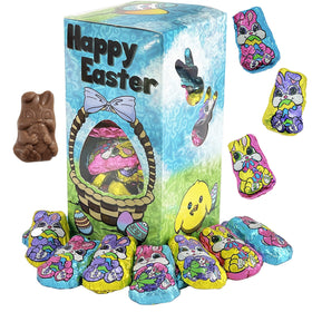 Fruidles Easter milk chocolate bunnies in a vibrant gift box for sharing gifts