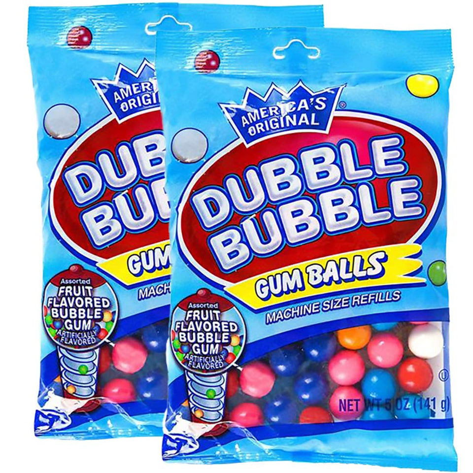 Fruidles fruit flavored gum balls in a 5oz bag, close-up, ideal machine refill.
