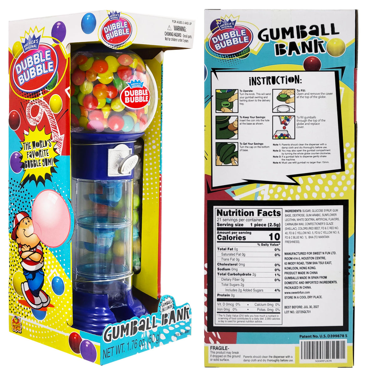 Fruidles kosher-certified bubble gum machine for family-friendly use.