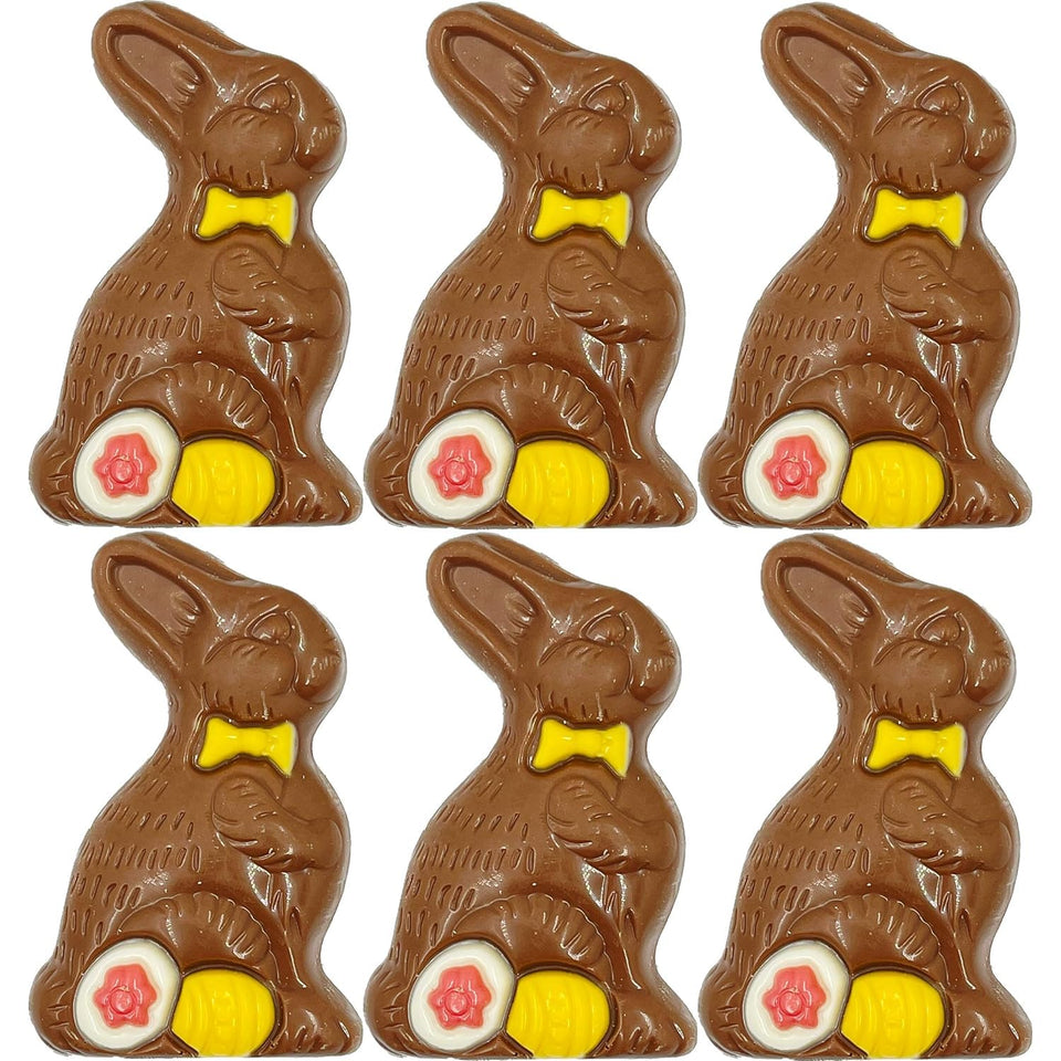 Fruidles milk chocolate Easter bunny in a 12-pack, ideal for party favors.