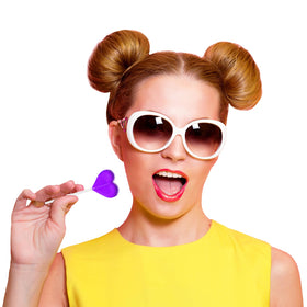 Fruidles mini heart-lollipops assorted flavors, perfect for classroom treats.