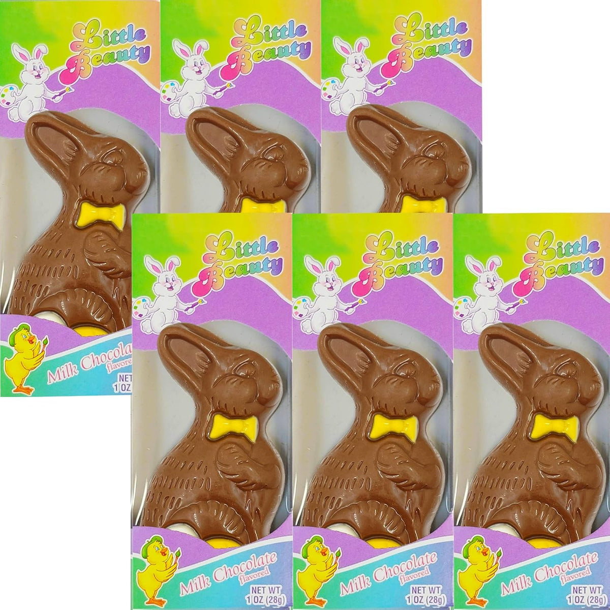 Fruidles multi-color boxed Easter bunny with egg design for decor.