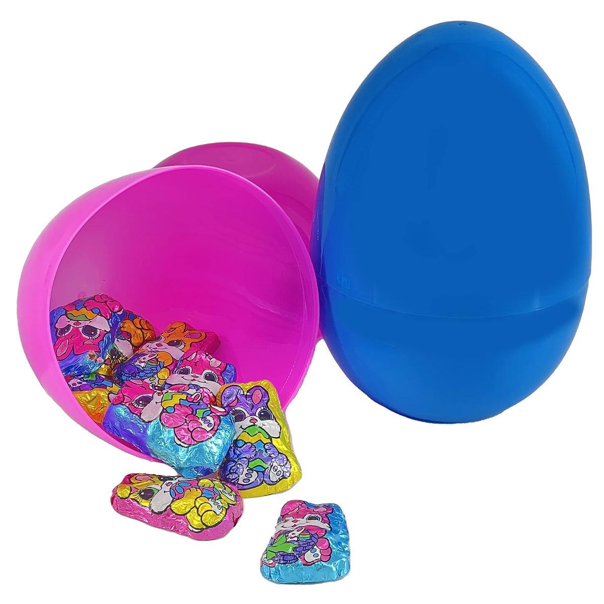 Fruidles multicolor foil-wrapped bunnies add festive appeal to any candy buffet