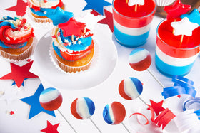 Fruidles red white blue candy lollipops ideal for events