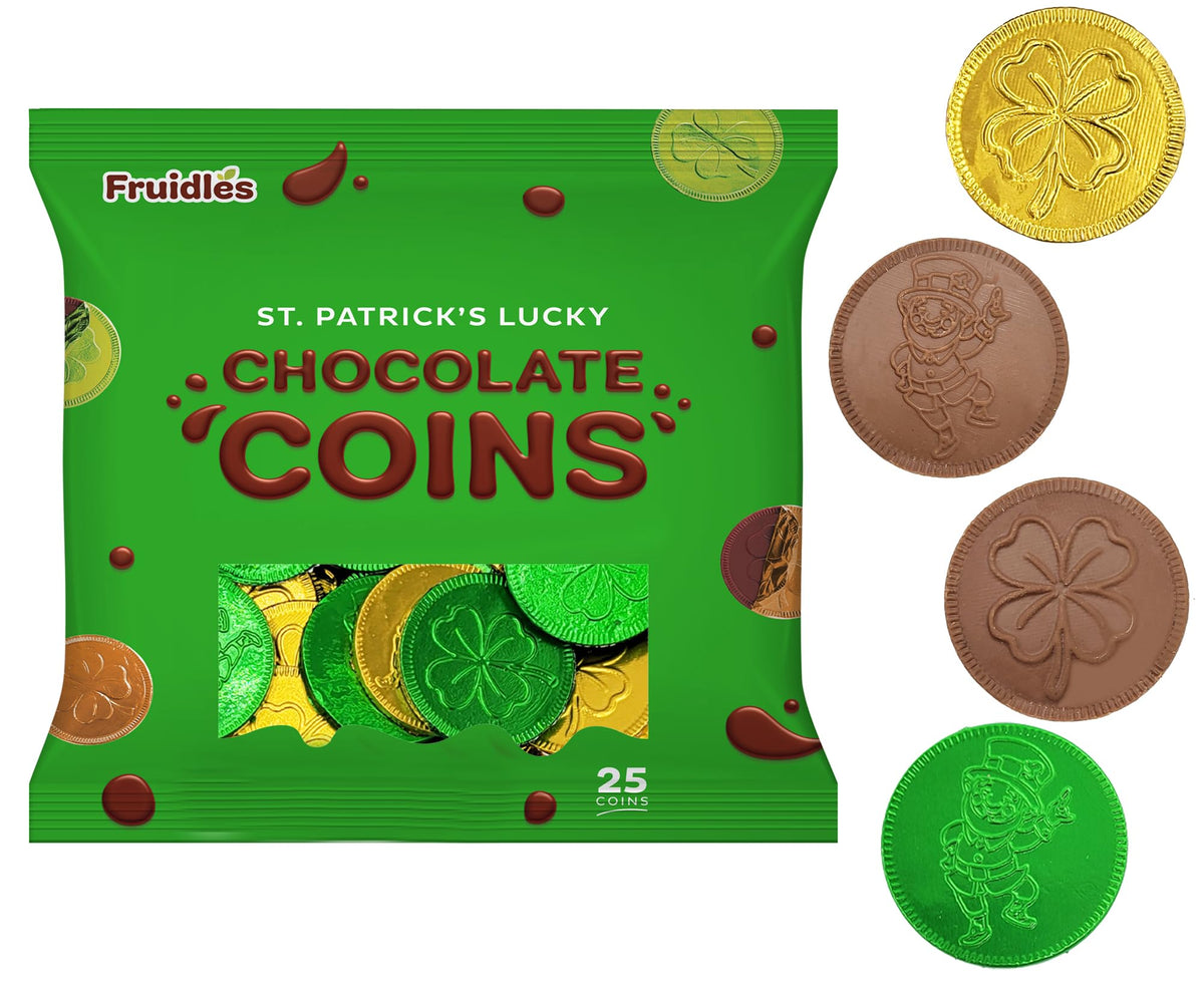 Fruidles shamrock leprechaun design coins for festive gifting