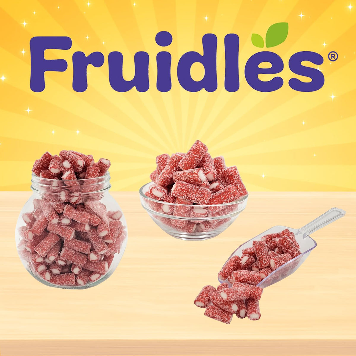 Fruidles Strawberry Pencil Bites bag open, resealable freshness for sharing.