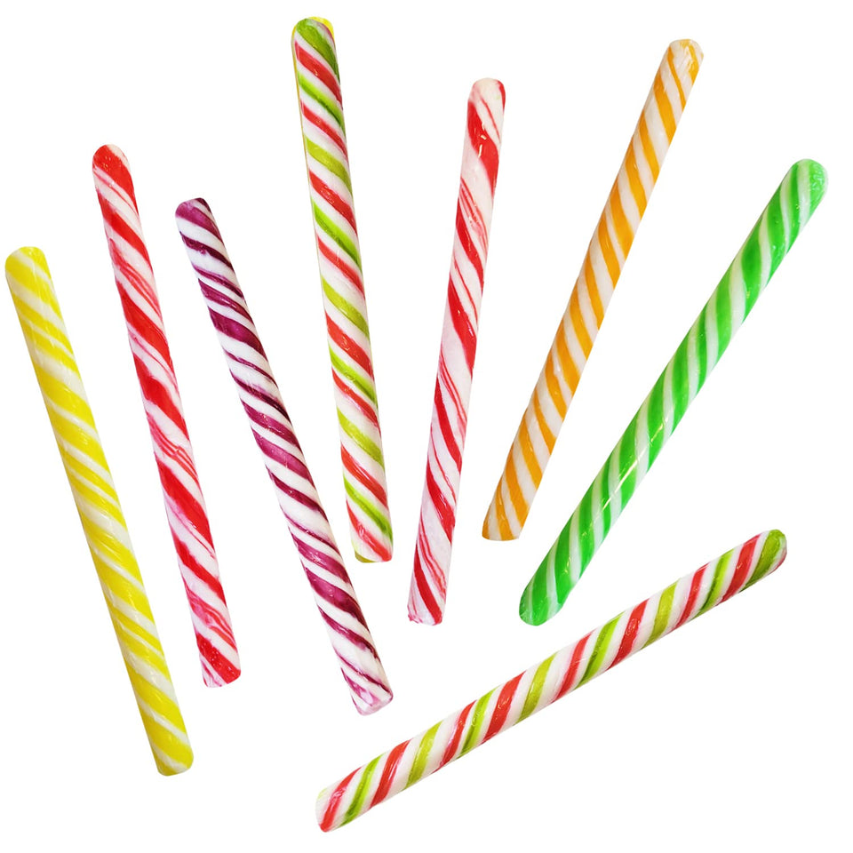 Fruidles Swirl candy cane sticks – vibrant, party-ready decorations and treats.