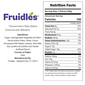 Fruidles kosher-certified milk chocolate hearts, suitable for inclusive celebrations