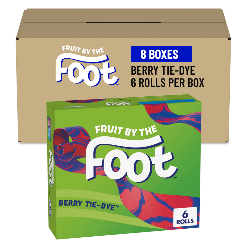 Fruit by the Foot Berry Tie-Dye snack pouch offers colorful lunchbox appeal and vitamin C