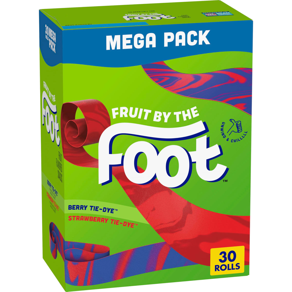 Fruit by the Foot Berry Tie-Dye snack roll, colorful kid-friendly treat.